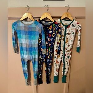 Little Sleepies set of 3 long sleeve zippy pajamas